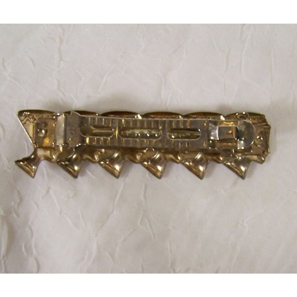 Nefertiti Hair Clip Barrette Silver Tone Signed Philips - Picture 3 of 4